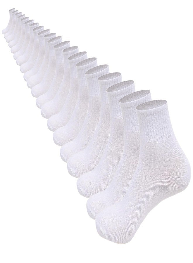 UoUoUosocks 10 Pairs Mini Crew Socks,Athletic Socks Quarter Ankle Socks for Men and Women (5-9 White) - Image 1